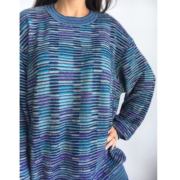 Vintage Missoni striped wool mohair knit sweater L - Picture 2 of 8